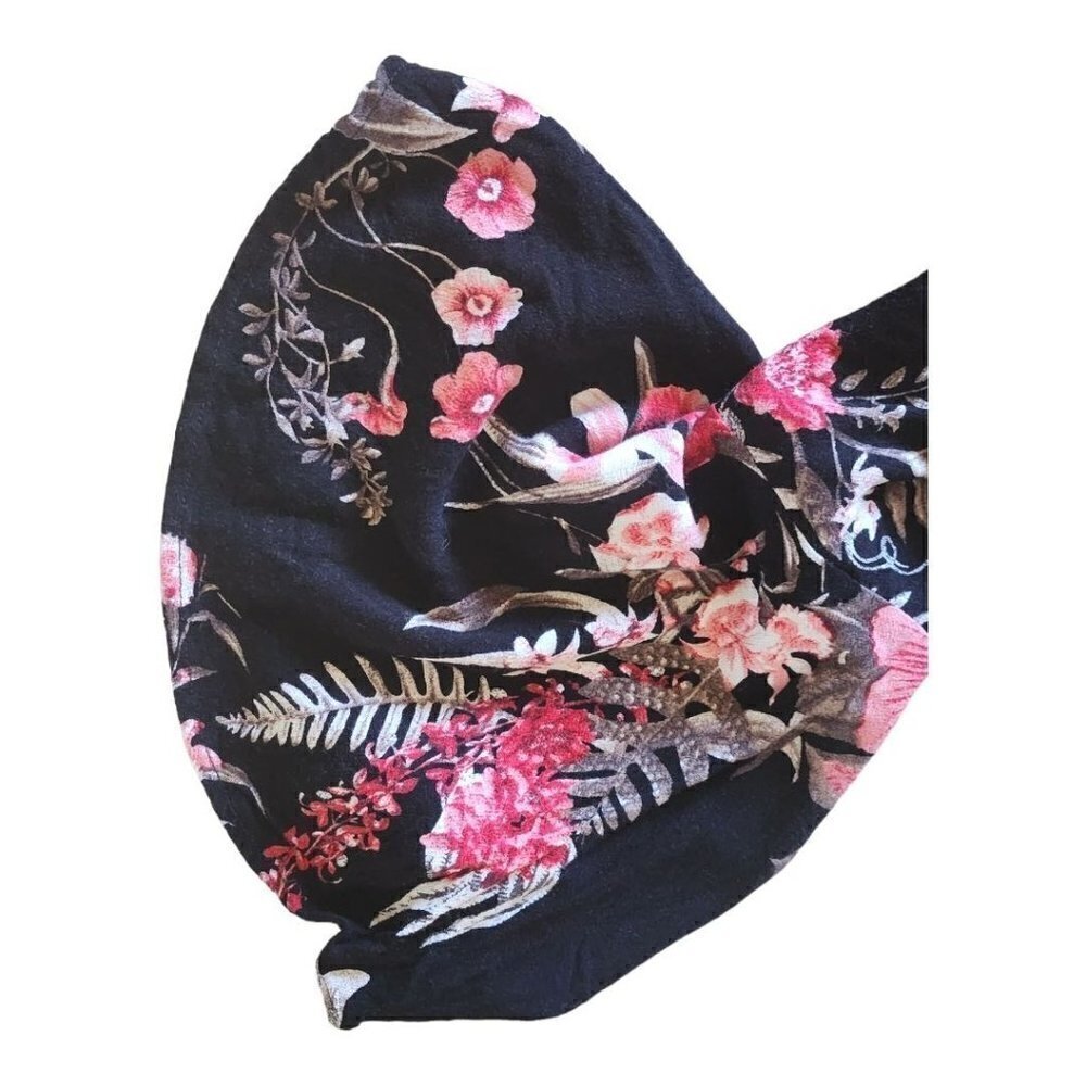 Lulus Wildwood Flower Black Tropical Print Off-the-Shoulder Romper Size M - Picture 6 of 10